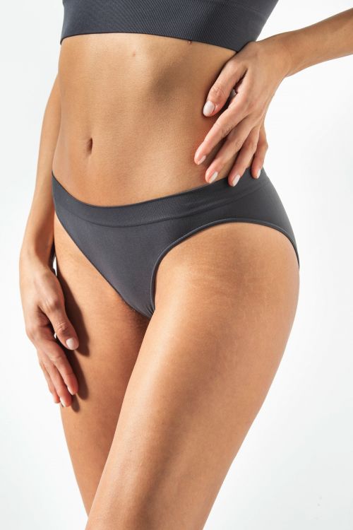 Slip Vita bassa Microfibra SEAMLESS con tassello RISALTI Colore antracite