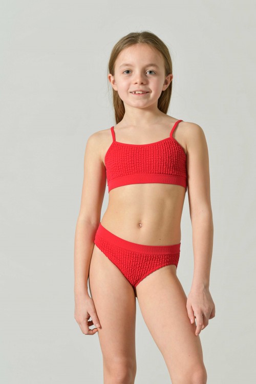 Ariel Two-Piece Swimsuit for Girls in Textured Fabric, Limited Edition
