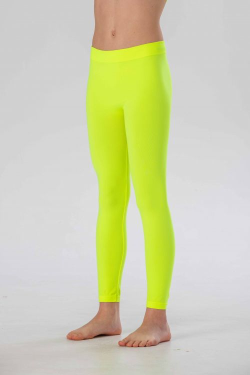 Lange Mädchen-Leggings aus Weicher, Nahtloser Mikrofaser, Neonfarben