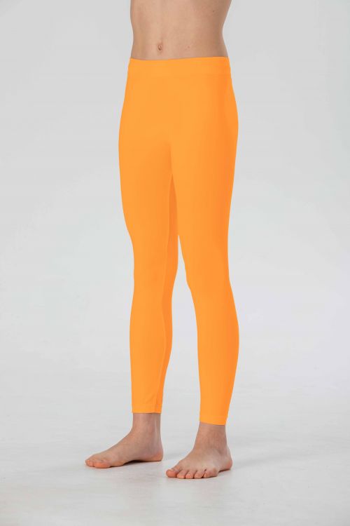 Leggings Lunghi da Bambina in Morbida Microfibra Senza Cuciture, Colori Fluo