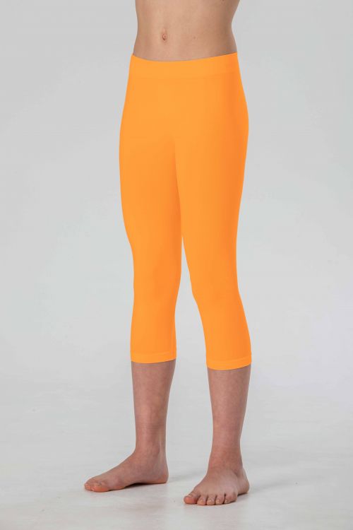 Mädchen 3/4-Leggings aus weicher, nahtloser Mikrofaser, Neonfarben