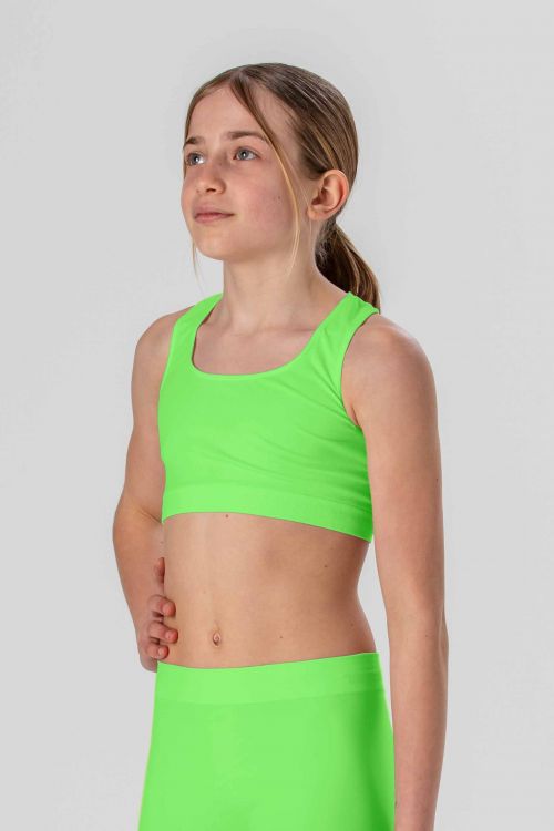 Top Olimpionico da Bambina in Morbida Microfibra Senza Cuciture, Colori Fluo