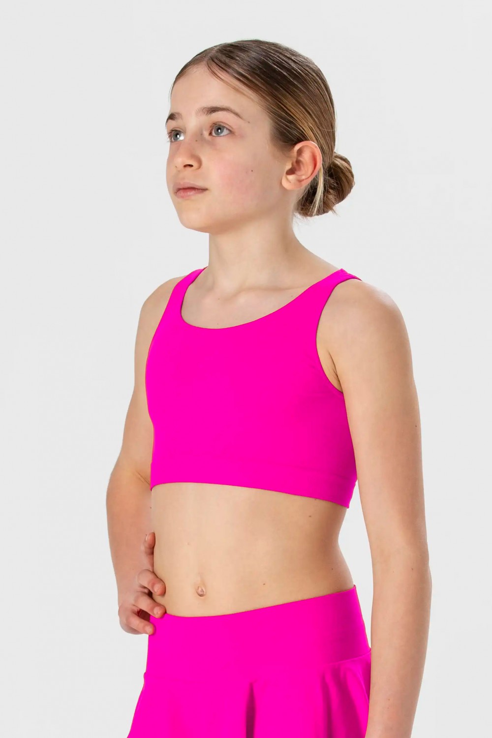 Top Americano da Bambina in Morbida Microfibra Senza Cuciture, Colori Fluo