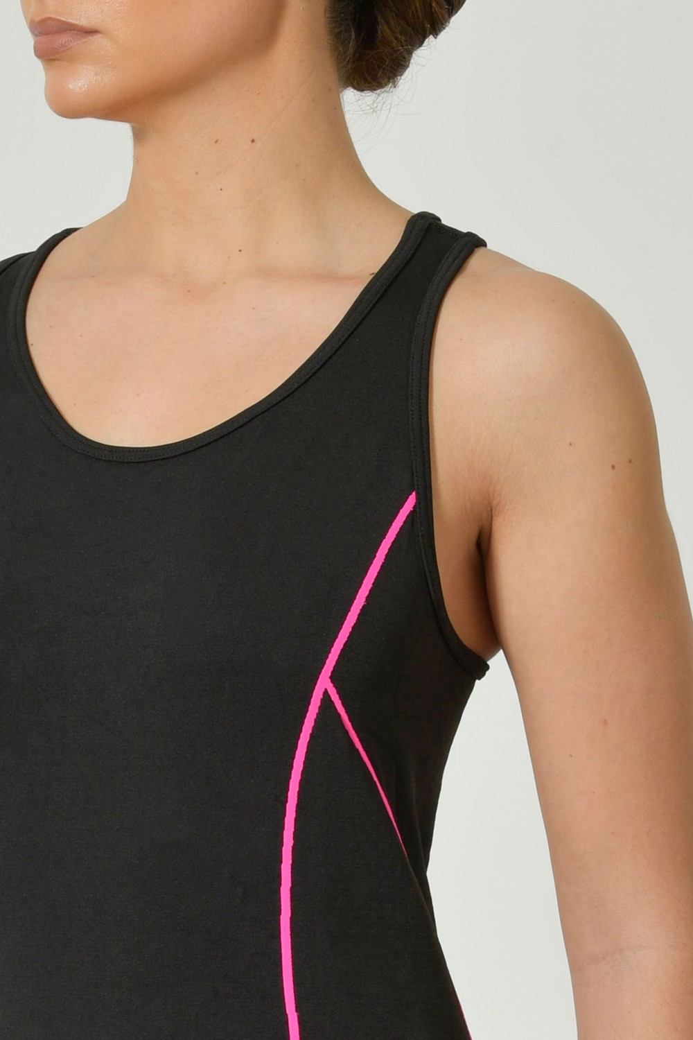 Anna Racerback Sports Tank Top with Neon Lines