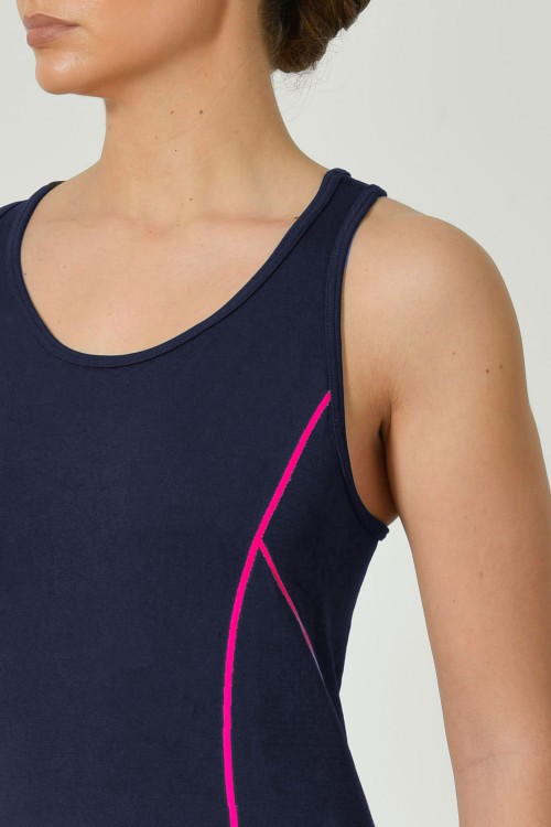 Canotta Sportiva Anna con Dorso Vogatore e Linee Fluo