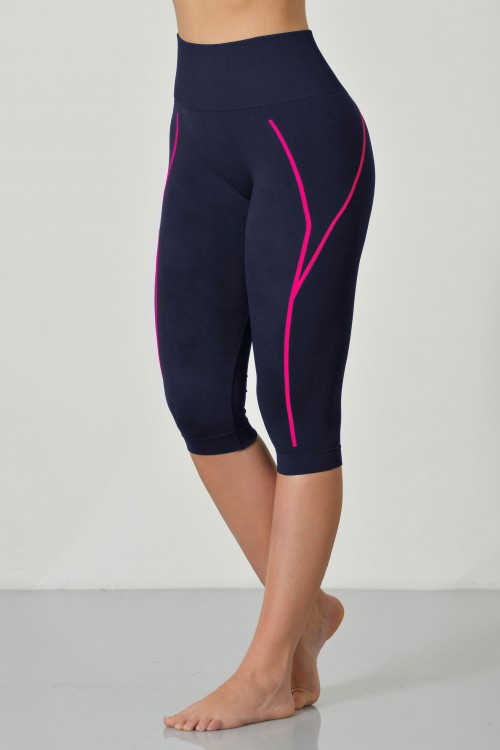 Anna 3/4 Sports Leggings with Neon Lines
