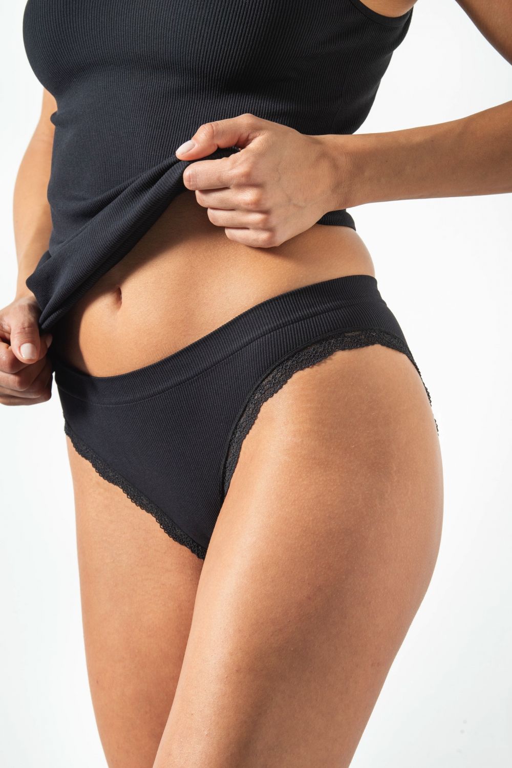 Slip Classico Costina Pizzo Microfibra Slip Classico Costina Pizzo Microfibra