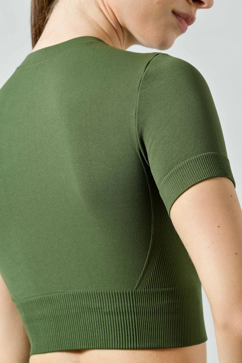 copy of Kurzarm-Crop-Top aus nahtloser Mikrofaserrippe, Ilena-Collection