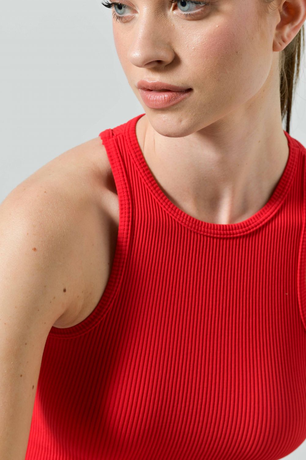 copy of Seamless Microfiber Ribbed Sports Tank Top with Halter Neck, Sara Collection