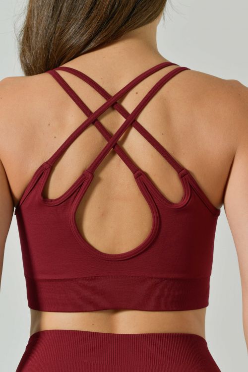 Sports Bra with Crossed Straps, Sculpt Collection