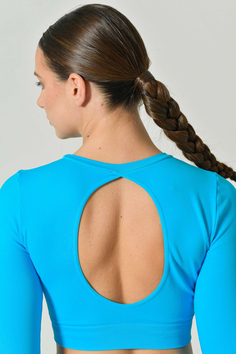 Long Sleeve Crop Top with Open Back, Sculpt Collection