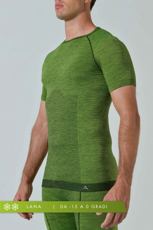 Men's Short-Sleeve Thermal Shirt in Merino Wool