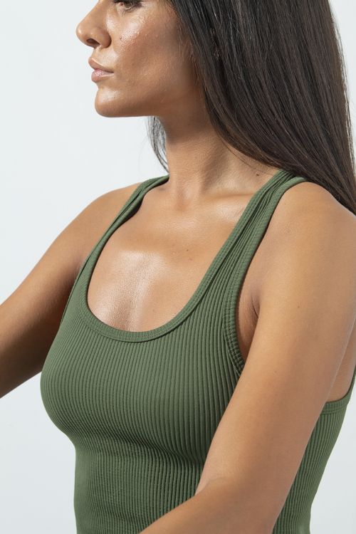 Sara Ribbed microfibre Tank top