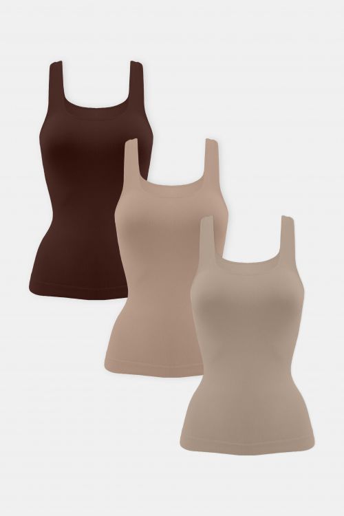 3 Narrow Strap Microfiber Tops