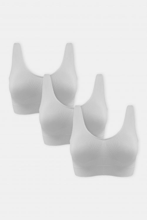 Top Donna senza ferretto in viscosa di Bamboo e Microfibra, set 3 pz